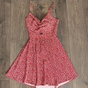 SHEIN Red Floral Mini Dress